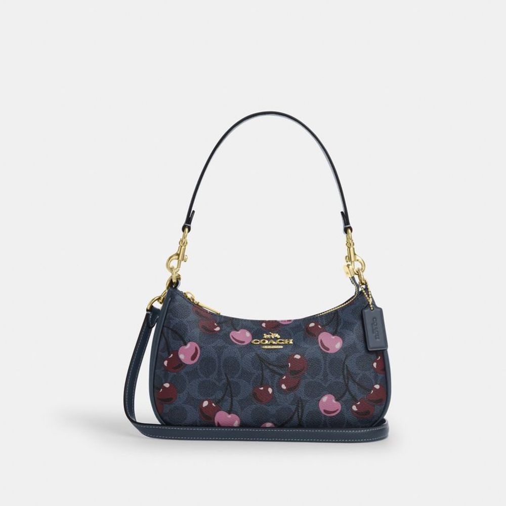 NWT Coach Outlet Teri Shoulder Bag In Signature Canvas  Cherry Print